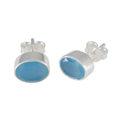 Aria Blue Delicate Solitaire Stud Earring