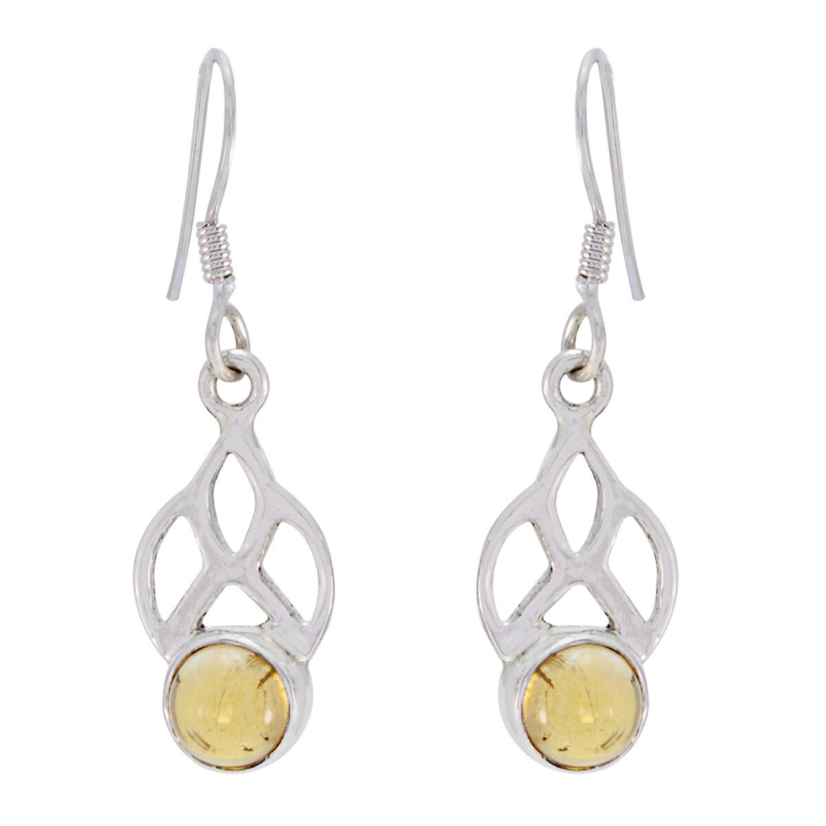 Lea Yellow Delicate Solitaire Dangle Earring Citrine Yellow Dangle