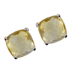 Lourdes Yellow Slim Solitaire Stud Earring