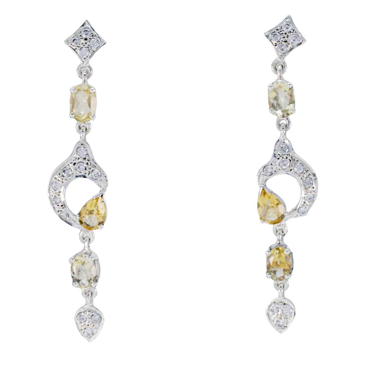 Zara Yellow Eye catching multiple Dangle Earring Citrine Yellow Dangle