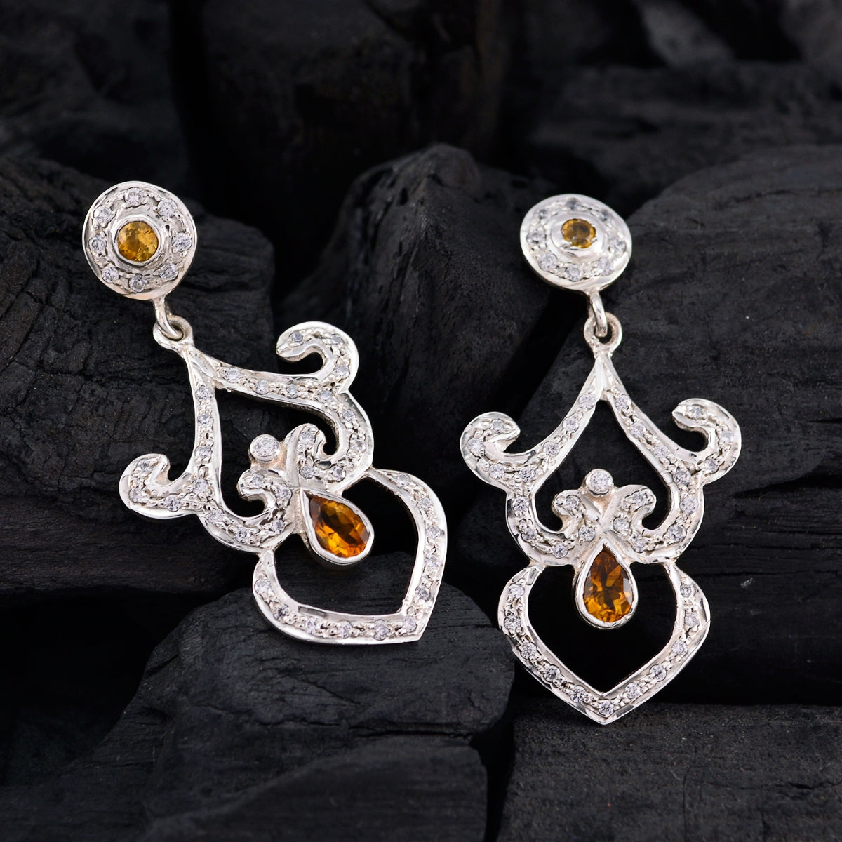 Meera Yellow Eye catching multiple Stud Earring