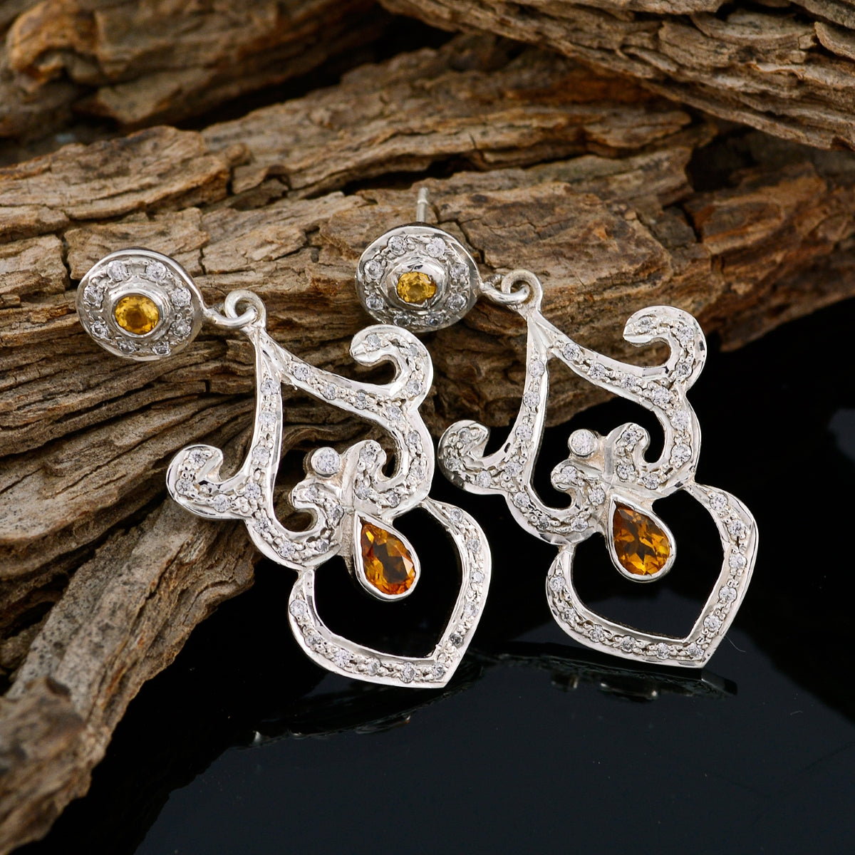 Meera Yellow Eye catching multiple Stud Earring