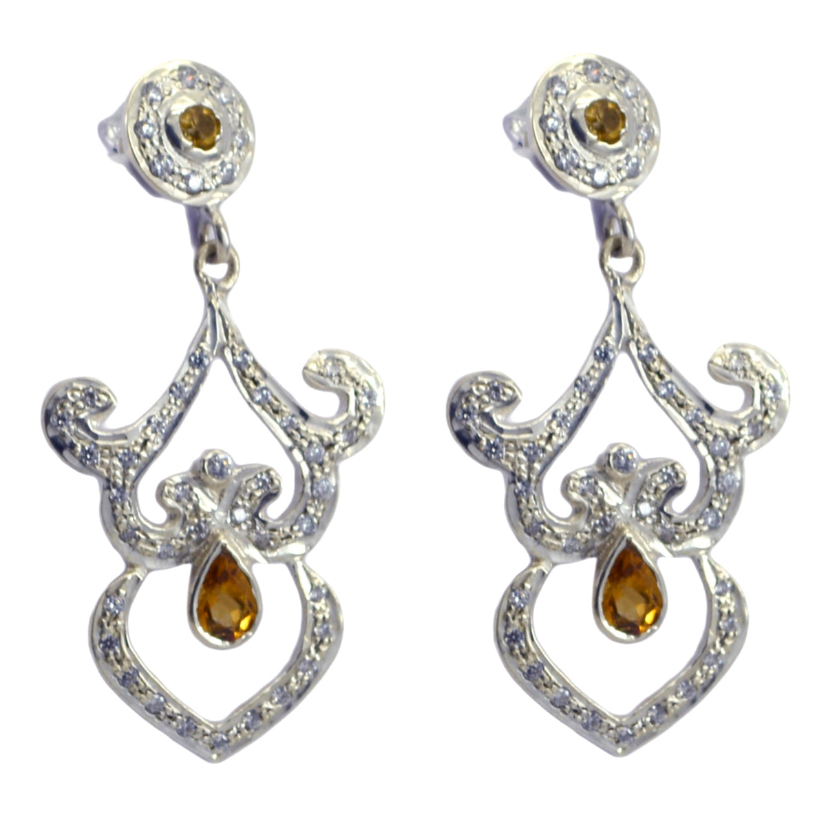 Meera Yellow Eye catching multiple Stud Earring
