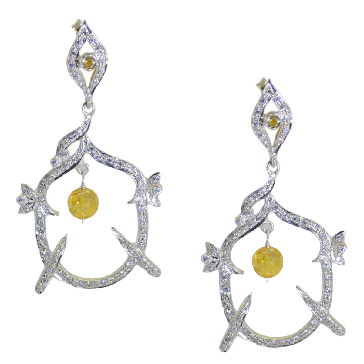 Lakshmi Yellow Edgy multiple Stud Earring