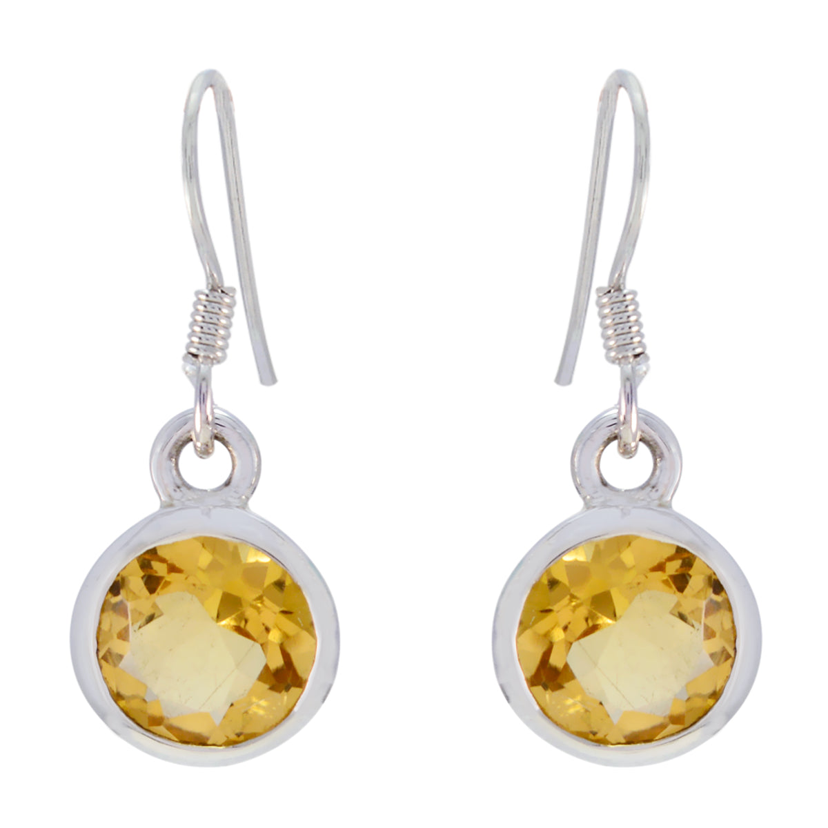 Freya Yellow Delicate Solitaire Dangle Earring Citrine Yellow Dangle
