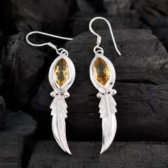 Genesis Yellow Eye catching Solitaire Dangle Earring