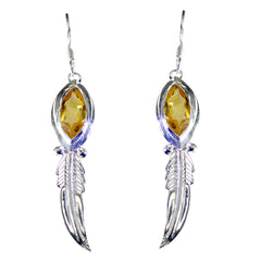 Genesis Yellow Eye catching Solitaire Dangle Earring