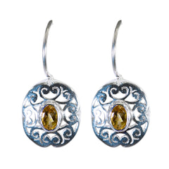 Giulia Yellow Featherlight Solitaire Dangle Earring Citrine Yellow Dangle