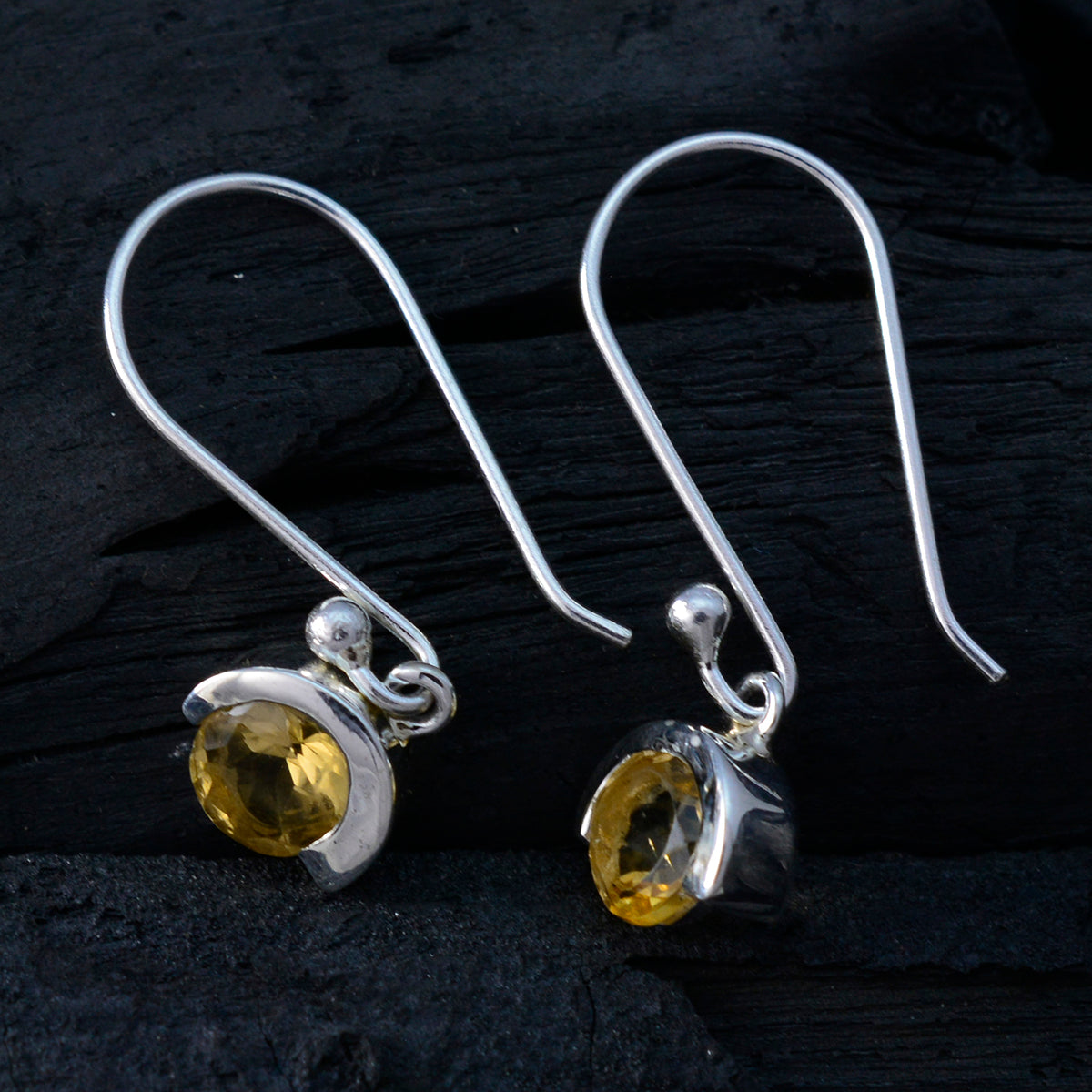 Alice Yellow Dainty Solitaire Dangle Earring