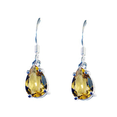 Grace Yellow Dainty Solitaire Dangle Earring Citrine Yellow Dangle