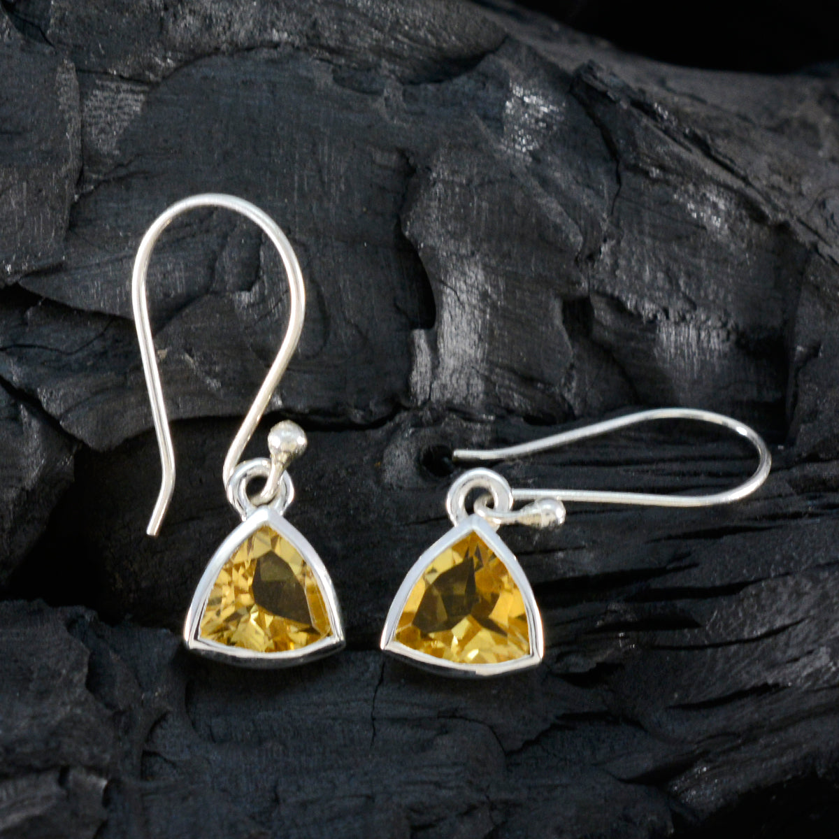 Audrey Yellow Dainty Solitaire Dangle Earring
