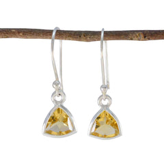 Audrey Yellow Dainty Solitaire Dangle Earring Citrine Yellow Dangle