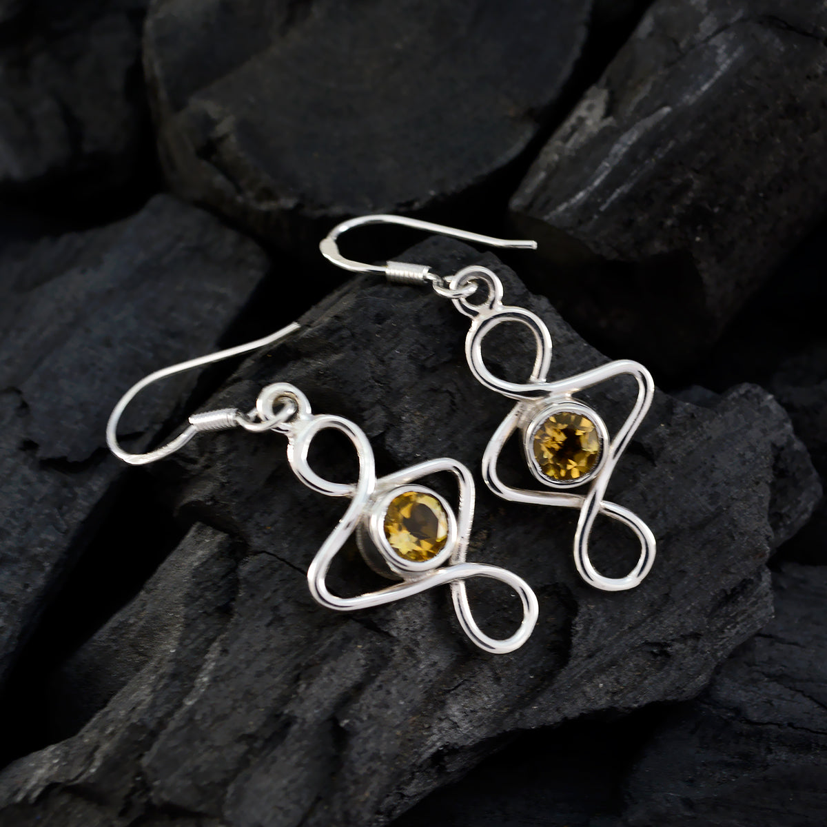 Greta Yellow Delicate Solitaire Dangle Earring