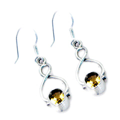Hanna Yellow Elegant Solitaire Dangle Earring