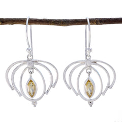 Grace Yellow Featherlight Solitaire Dangle Earring Citrine Yellow Dangle
