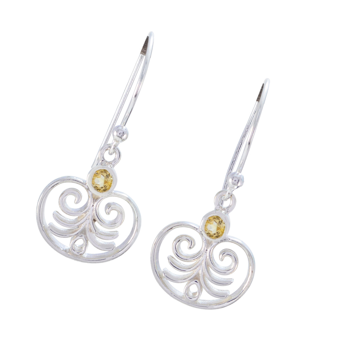 Hannah Yellow Delicate Solitaire Dangle Earring