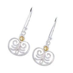 Hannah Yellow Delicate Solitaire Dangle Earring