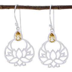 Ida Yellow Featherlight Solitaire Dangle Earring Citrine Yellow Dangle