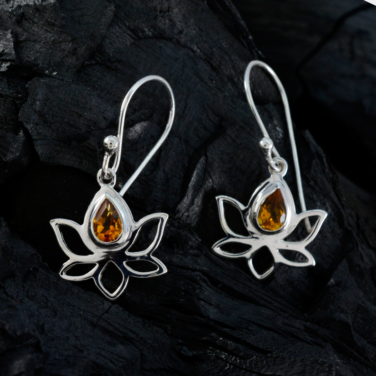 Min seo Yellow Dainty Solitaire Dangle Earring