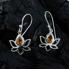 Min seo Yellow Dainty Solitaire Dangle Earring
