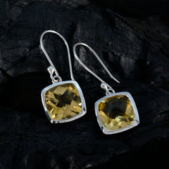 Inès Yellow Dainty Solitaire Dangle Earring