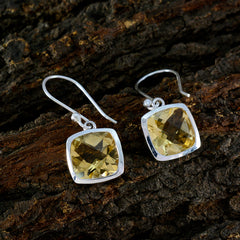 Inès Yellow Dainty Solitaire Dangle Earring