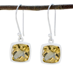 Inès Yellow Dainty Solitaire Dangle Earring Citrine Yellow Dangle