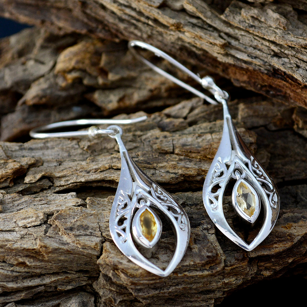Isabel Yellow Dainty Solitaire Dangle Earring