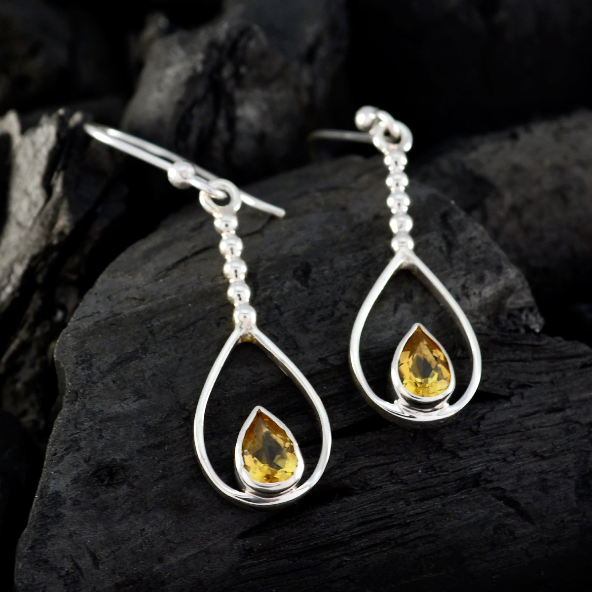 Isabella Yellow Delicate Solitaire Dangle Earring