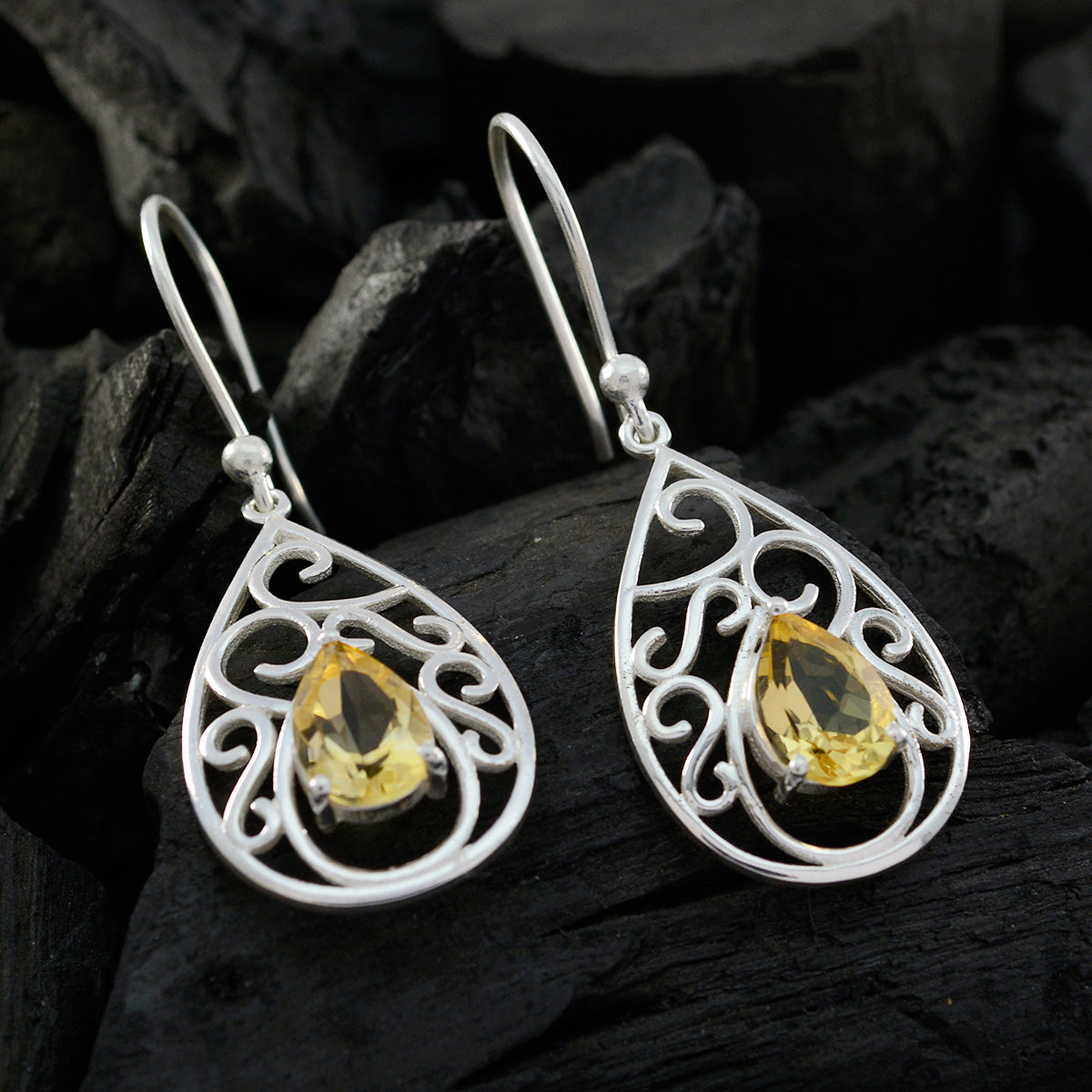 Isabelle Yellow Featherlight Solitaire Dangle Earring