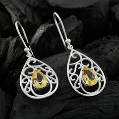 Isabelle Yellow Featherlight Solitaire Dangle Earring
