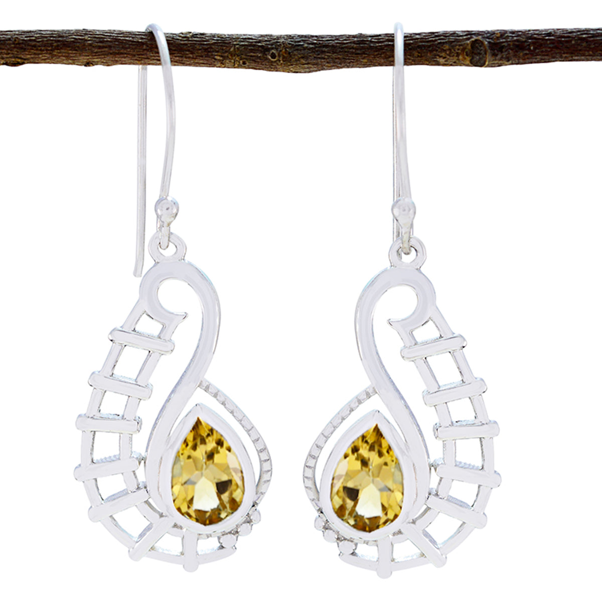 Isla Yellow Featherlight Solitaire Dangle Earring Citrine Yellow Dangle