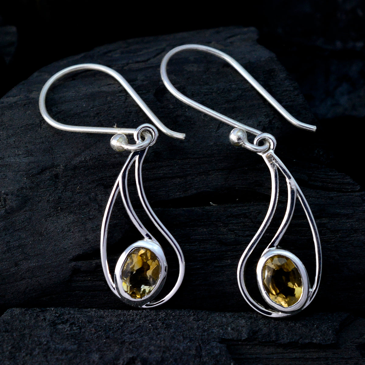 Julia Yellow Elegant Solitaire Dangle Earring