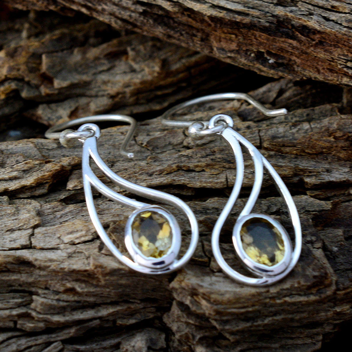 Julia Yellow Elegant Solitaire Dangle Earring