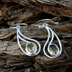 Julia Yellow Elegant Solitaire Dangle Earring