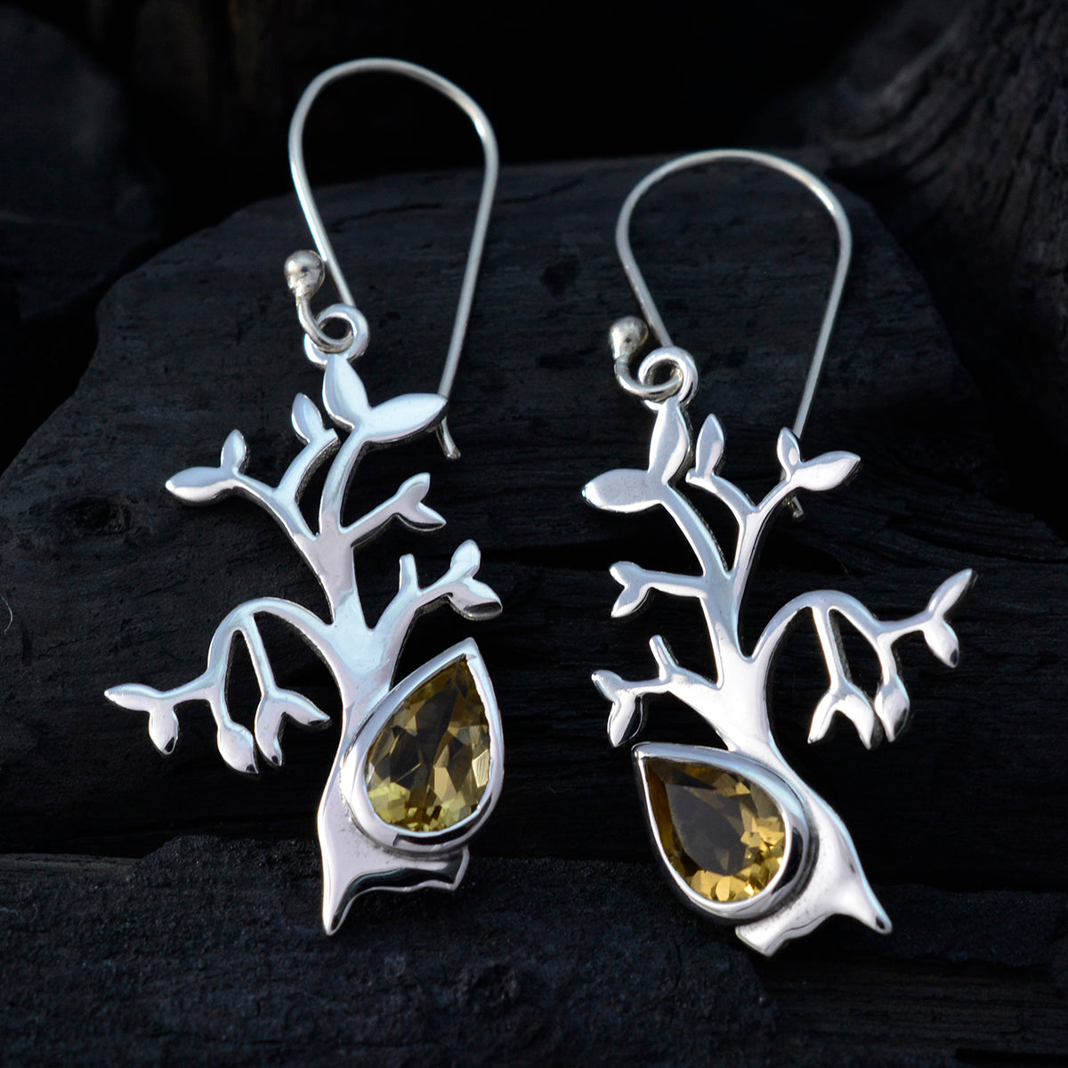 Katarina Yellow Dainty Solitaire Dangle Earring