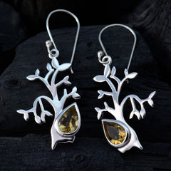 Katarina Yellow Dainty Solitaire Dangle Earring