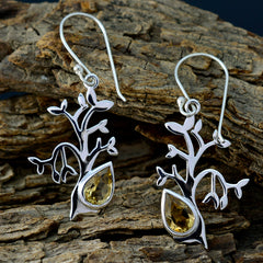 Katarina Yellow Dainty Solitaire Dangle Earring