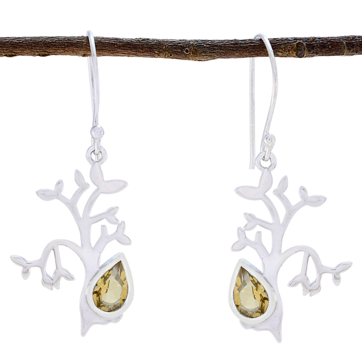 Katarina Yellow Dainty Solitaire Dangle Earring Citrine Yellow Dangle