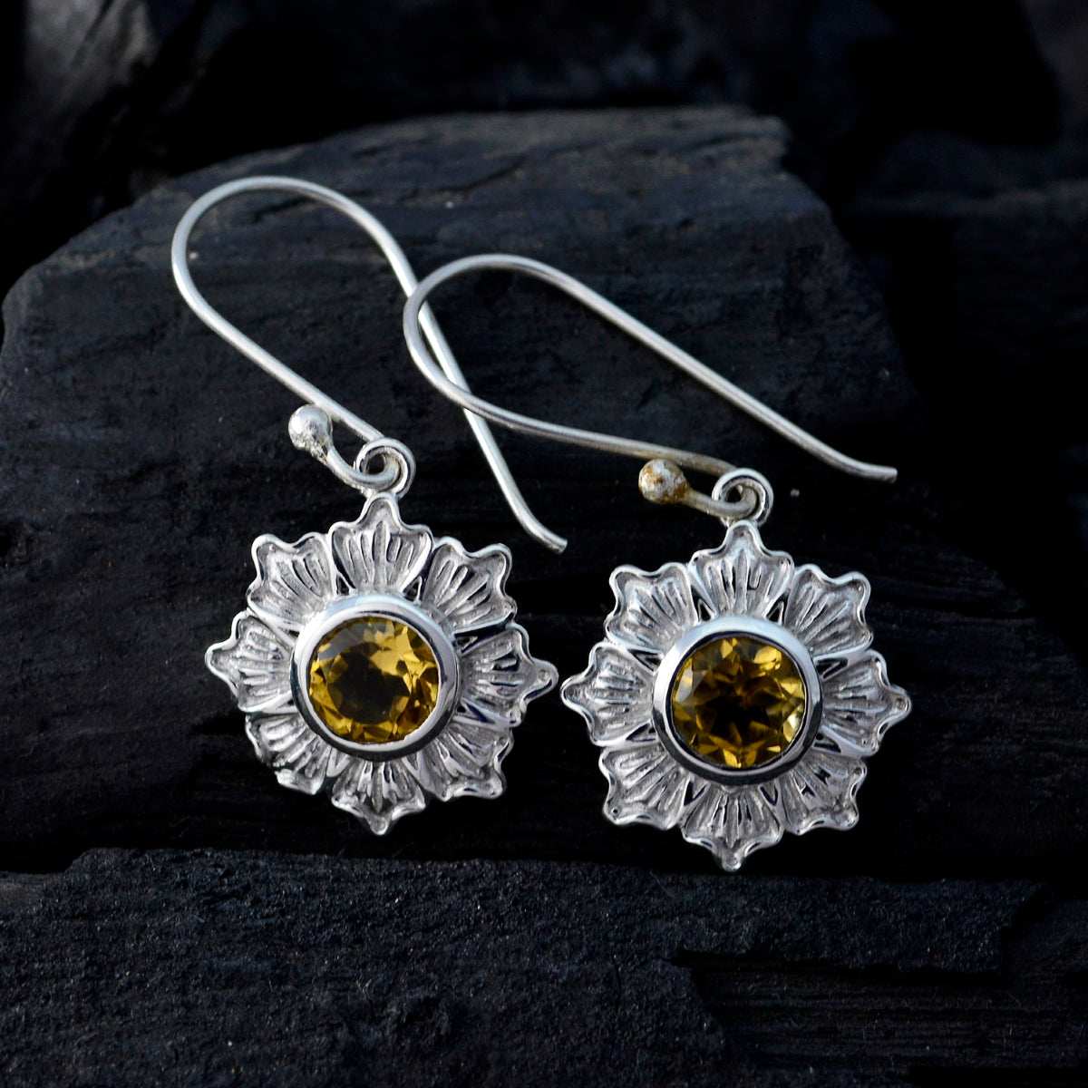 Katharina Yellow Dainty Solitaire Dangle Earring