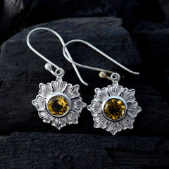 Katharina Yellow Dainty Solitaire Dangle Earring