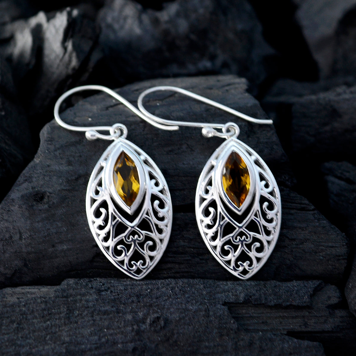 Laura Yellow Dainty Solitaire Dangle Earring