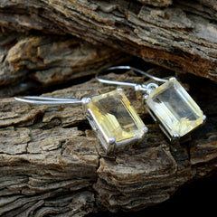 Leah Yellow Classic Solitaire Dangle Earring