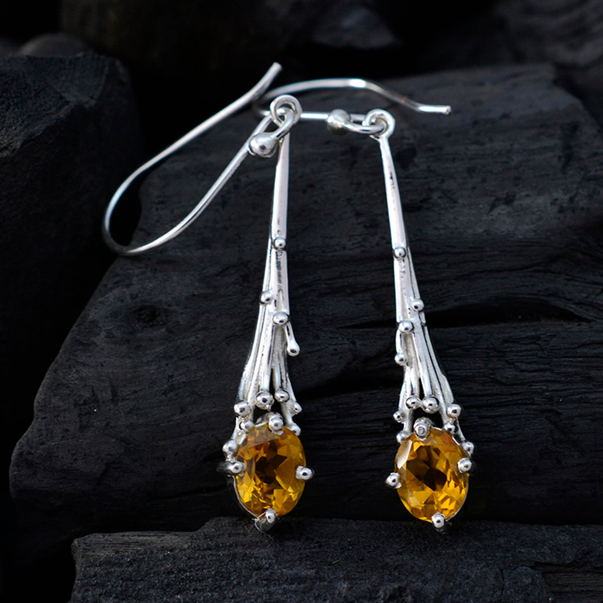 Lili Yellow Delicate Solitaire Dangle Earring