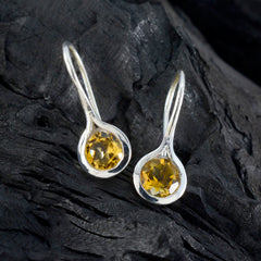 Hazel Yellow Delicate Solitaire Dangle Earring