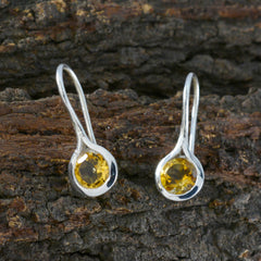 Hazel Yellow Delicate Solitaire Dangle Earring