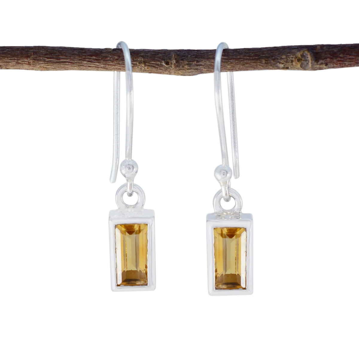 Leah Yellow Dainty Solitaire Dangle Earring Citrine Yellow Dangle