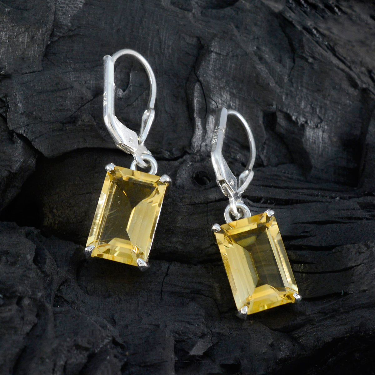 Luna Yellow Tiny Solitaire Dangle Earring
