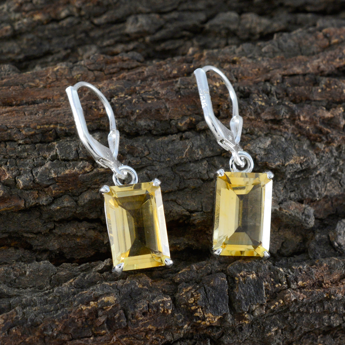 Luna Yellow Tiny Solitaire Dangle Earring