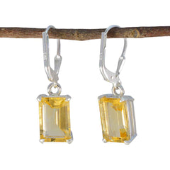 Luna Yellow Tiny Solitaire Dangle Earring Citrine Yellow Dangle